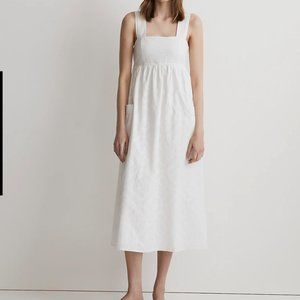 NEW!! MADEWELL ~ EYELET CUTOUT-BACK EMPIRE MIDI DRESS IN DIAMOND FLORAL SIZE 10